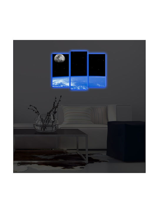 Трикратен Картина Платнен С LED осветление 45x45см