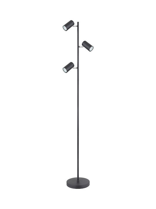 Globo Lighting Floor Lamp H154xW25cm. with Socket for Bulb GU10 Black