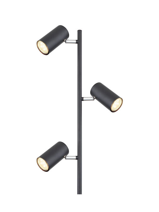 Globo Lighting Floor Lamp H154xW25cm. with Socket for Bulb GU10 Black