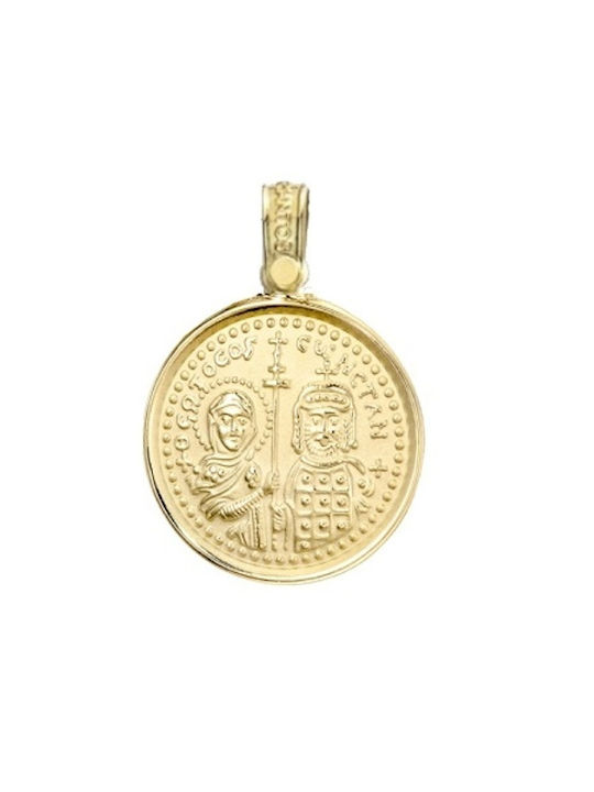 Triantos Necklace Constantine Amulet from Gold 14K with Zircon