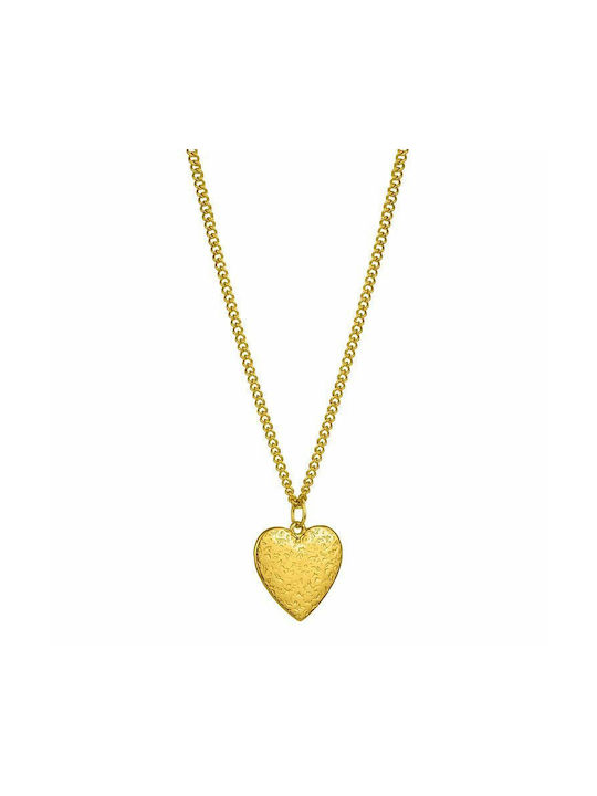 Amor Amor Halskette mit Design Herz aus Vergoldet Stahl
