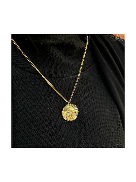 Amor Amor Necklace Zodiac Sign from Gold Plated Steel with Zircon