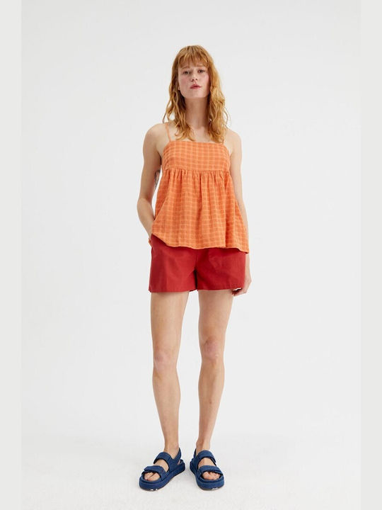 Compania Fantastica Women's Summer Blouse with Straps Orange