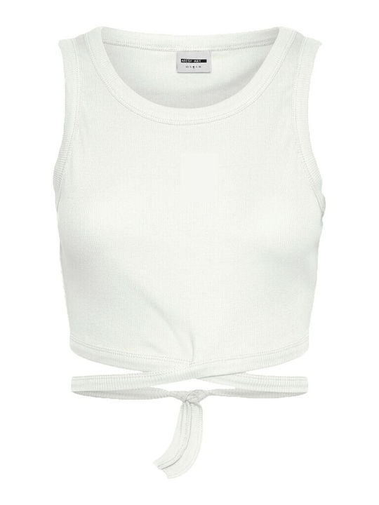 Noisy May Women's Summer Crop Top Cotton Sleeveless White