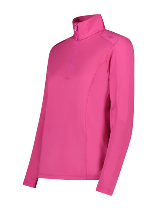 CMP Women's Athletic Fleece Blouse Long Sleeve with Zipper Pink