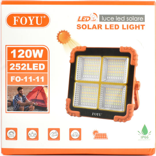 Foyu Wasserdicht Solar LED Flutlicht 120W Kaltweiß 6500K IP66