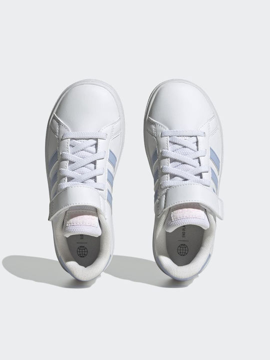 Adidas Încălțăminte Sport pentru Copii talpa joasa Grand Court Cloud White / Blue Dawn / Clear Pink