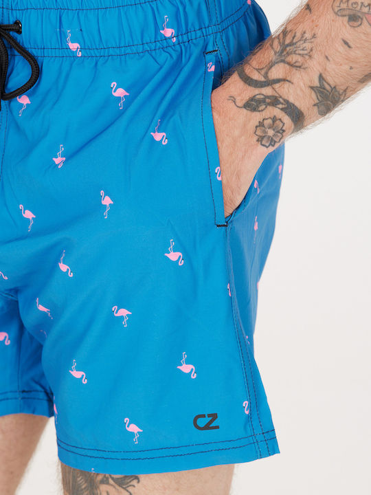 Herren Badebekleidung Bermuda Blau mit Mustern