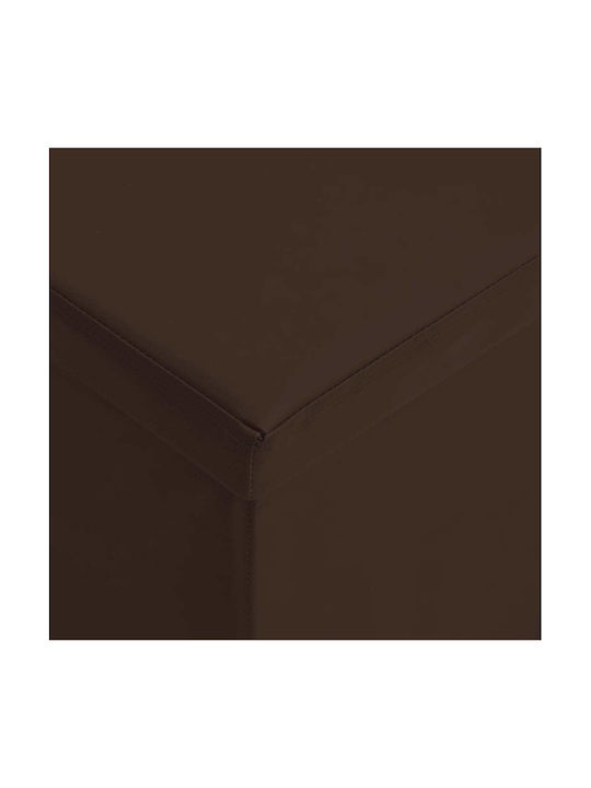 Collapsible Bench Stool With Storage Space Upholstered With Brown Fabric 110x38x38cm