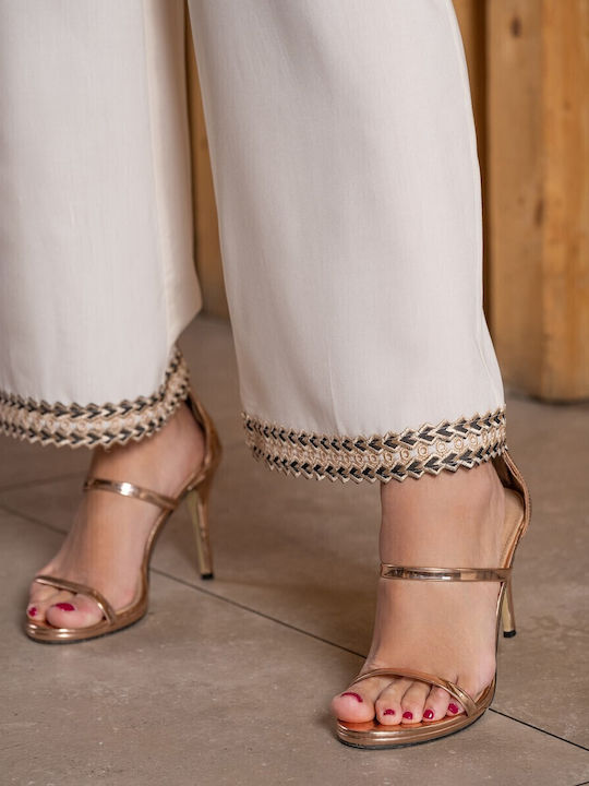 Women's Fabric Trousers White