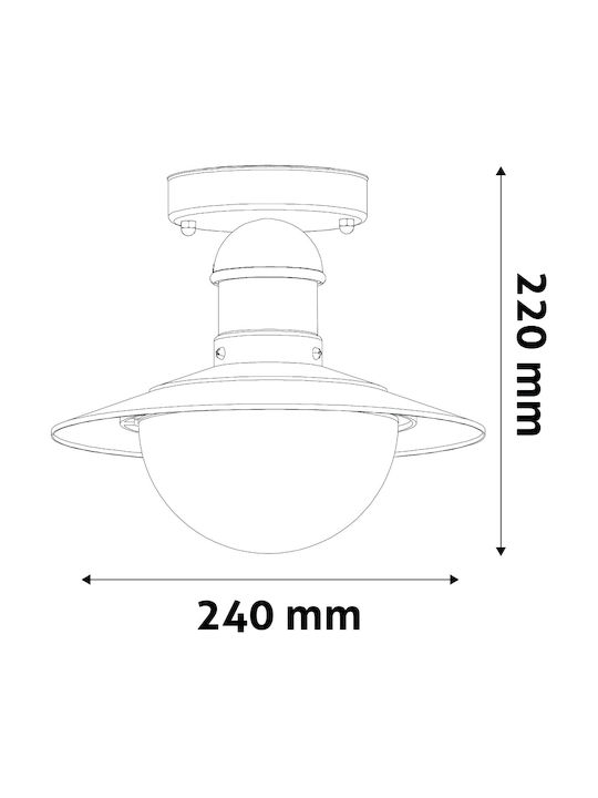 Avide AOLCE27-IMP-AG Outdoor Ceiling Flush Mount E27 in Gold Color 15.001.1526