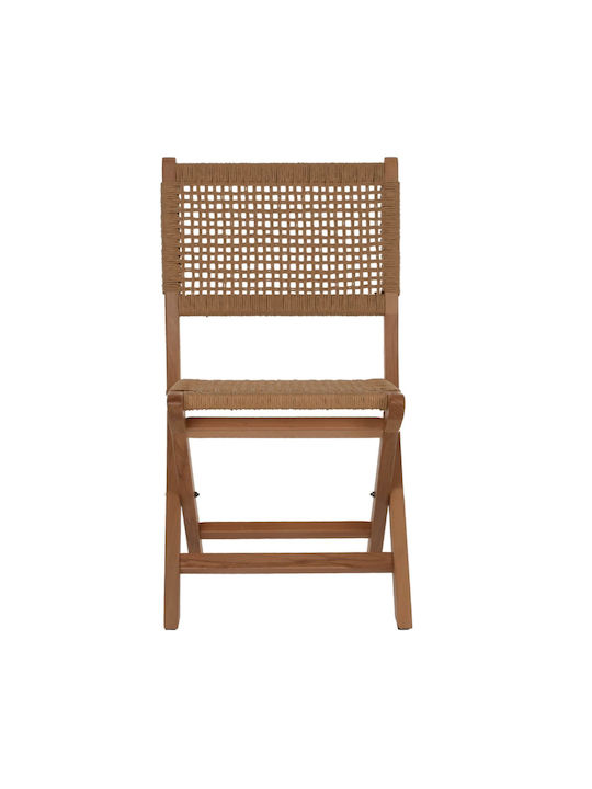 Foldable Kitchen Wooden Chair Brown 47x58x82cm