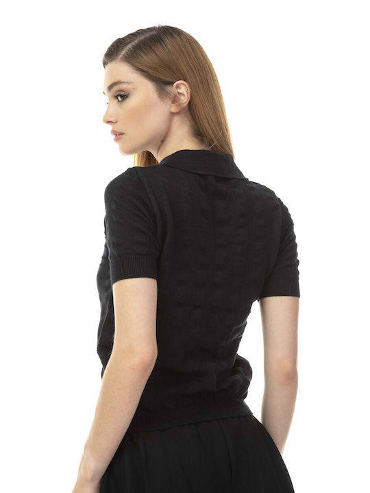 Raffaella Collection Damen Bluse Kurzärmelig Schwarz