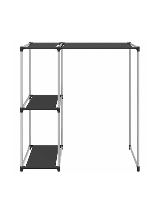 vidaXL Стенен Рафт за баня Метален с 2 рафта 87x55x90.5см Черна