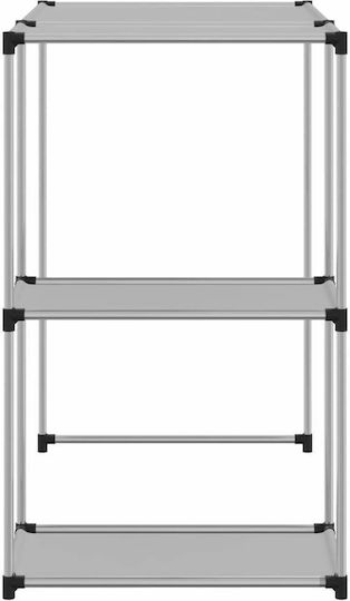 vidaXL Wall Mounted Bathroom Shelf Metallic with 2 Shelves 87x55x90.5cm Gray
