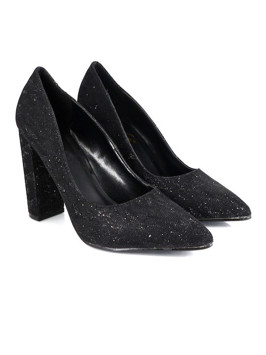 Malesa Pointed Toe Black Heels -BLACK