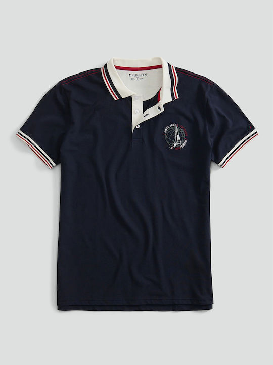 Redgreen Men's Short Sleeve Blouse Polo Navy Blue