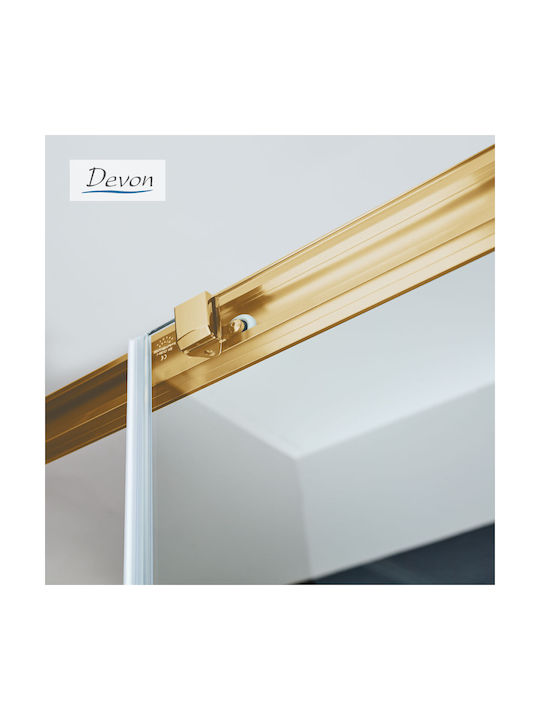 Devon Noxx Διαχωριστικό Ντουζιέρας με Συρόμενη Πόρτα 128-131x200cm Clean Glass Oro