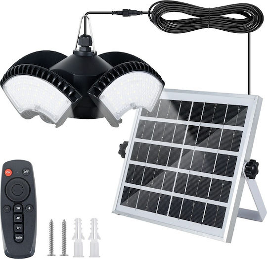 Set of 2 Hanging Solar Lights Street 7W 1000lm Cold White 6500K with Photocell and Remote Control IP65 136cmcm