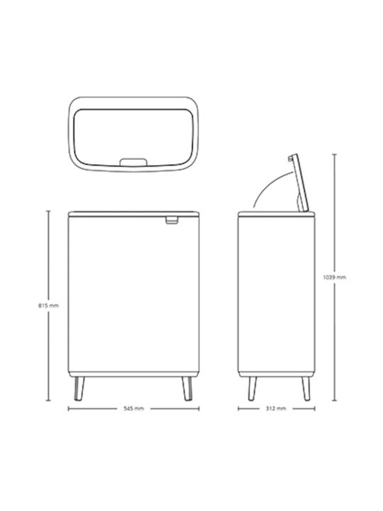 Brabantia Stainless Steel Waste Bin 30lt Gray