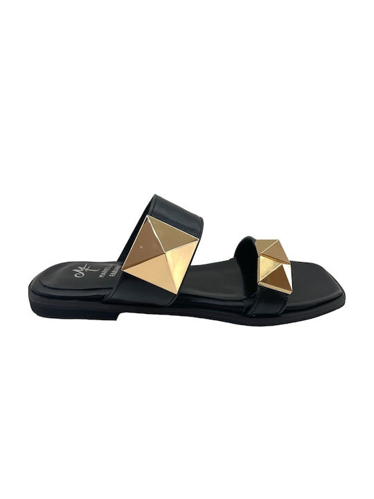 Mariella Fabiani Women's Flat Sandals in Black Color