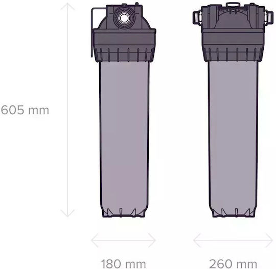 Aquaphor Water Filtration System Single Central Supply Micron 1'' 411012