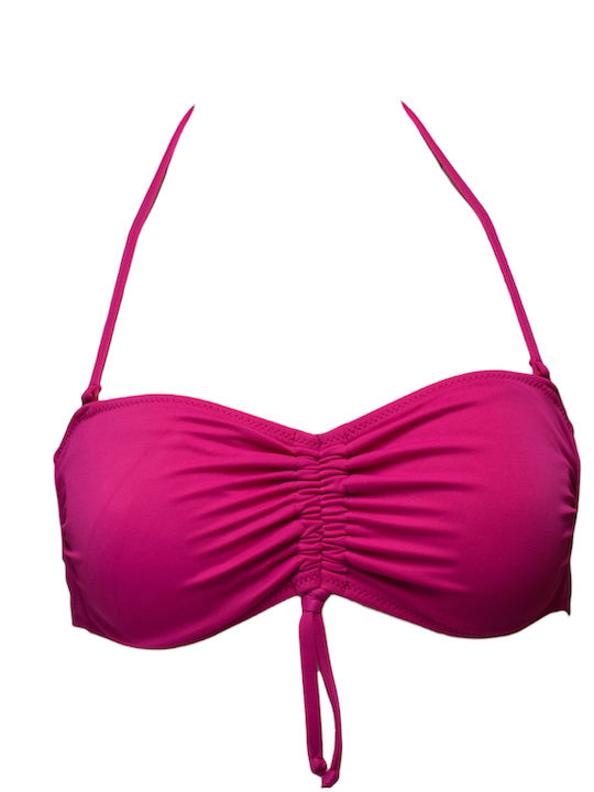 Apple Boxer Strapless Bikini with Detachable Straps Fuchsia