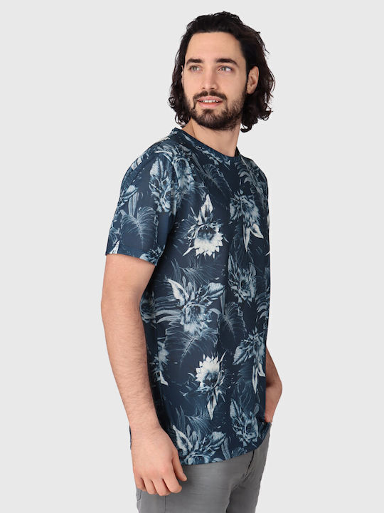 Heliconao Herrenblusen Kurzarm T-Shirts Blau
