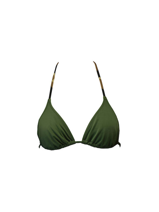 Apple Boxer Triangle Bikini Top Khaki