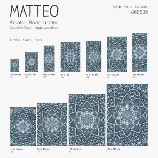 Contento Χαλί Αντιολισθητικό Εξωτερικού Χώρου 50x120cm Πετρόλ Contento Χαλί Αντιολισθητικό Εξωτερικού Χώρου 50x120cm Πετρόλ