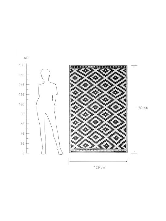 Butlers Teppich Außenbereich Rechteckig Synthetisch,Polyester/Cotton/Leather Schwarz