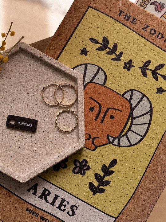 Miss Wood Wooden Label Keychain Brown