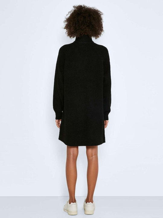 Noisy May Mini Dress Knitted Turtleneck Black