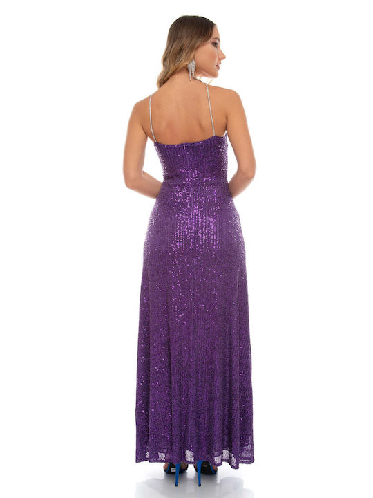 Raffaella Collection Maxi Evening Dress Purple