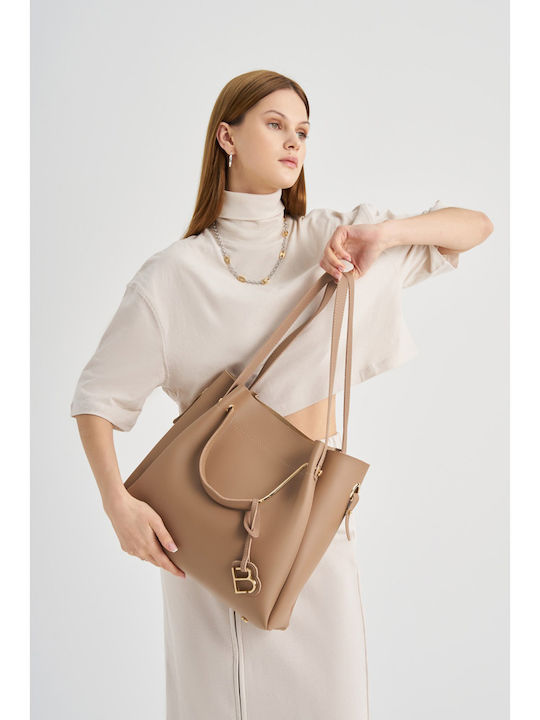 Damentasche Schultertasche Beige