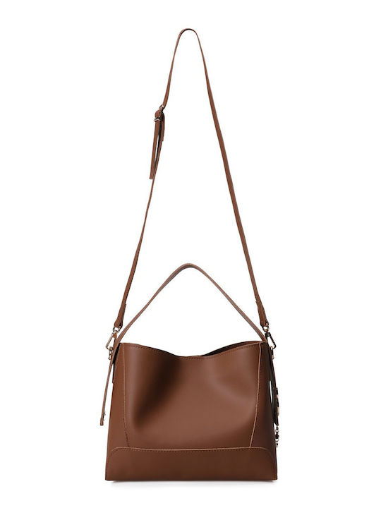 Set Damentasche Schultertasche Tabac Braun