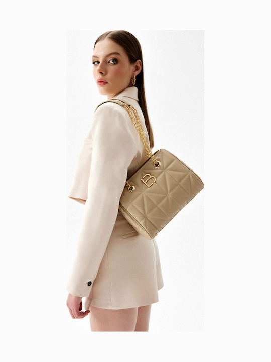 Damentasche Schultertasche Beige