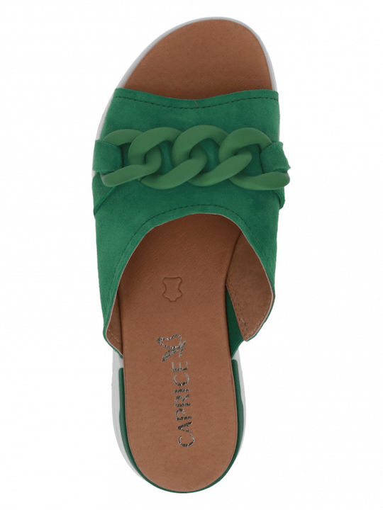 Leather Women's Flat Sandals Anatomic in Green Color