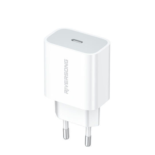 Riversong Φορτιστής Χωρίς Καλώδιο με Θύρα USB-C 20W Λευκός (AD75CEUW)