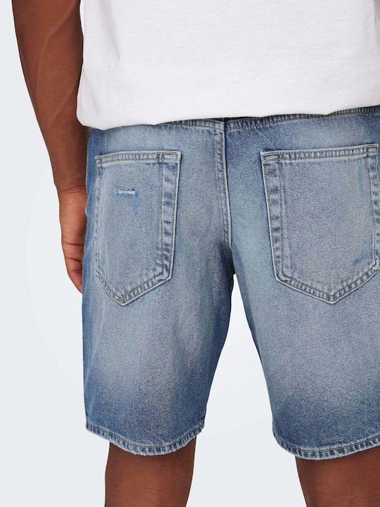 Only & Sons Herrenshorts Jeans Hellblau