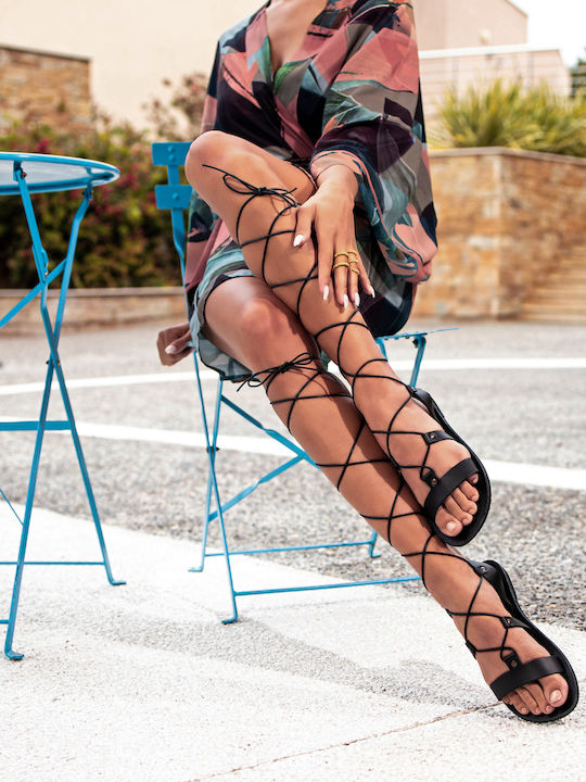 Leder Beigen Damen Flache Sandalen