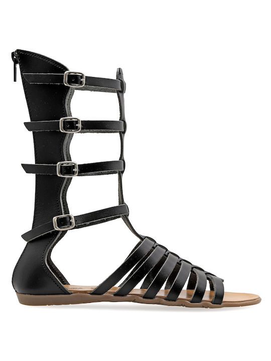 Handmade Leather Gladiator Women's Sandals Black