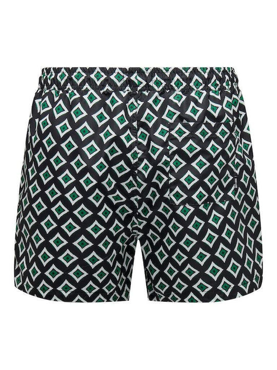 Only & Sons Men's Swimwear Shorts Green with Patterns