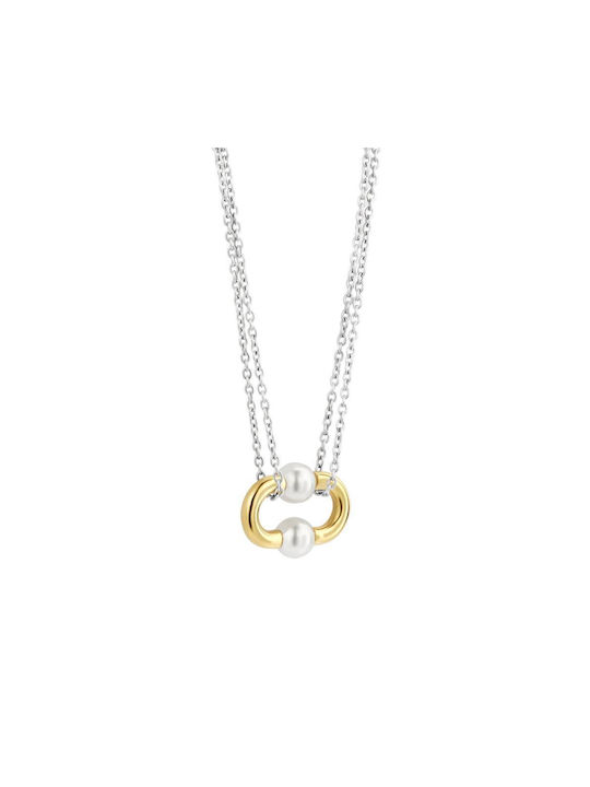 Ti Sento Necklace Double from Gold Plated Silver