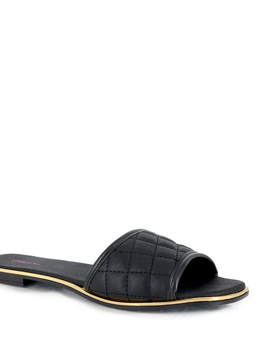 Malesa Women's Flat Sandals Flatforms in Black Color