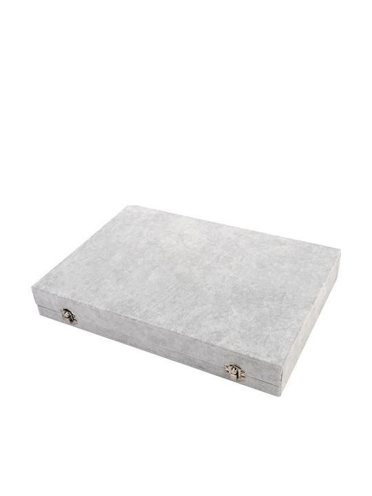 Velvet Gray Jewellery Box 20x15x5.2cm