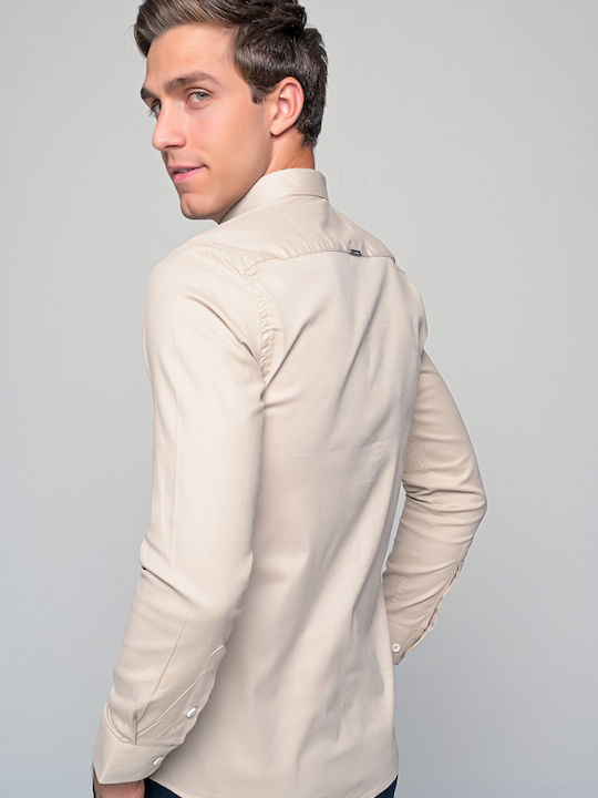 Harmony Long-sleeved Cotton Shirt Beige