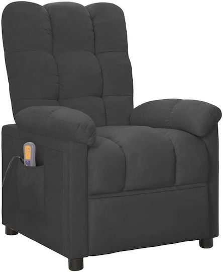 Massage Relax Armchair with Footstool Σκούρο Γκρι 74x99x102cm