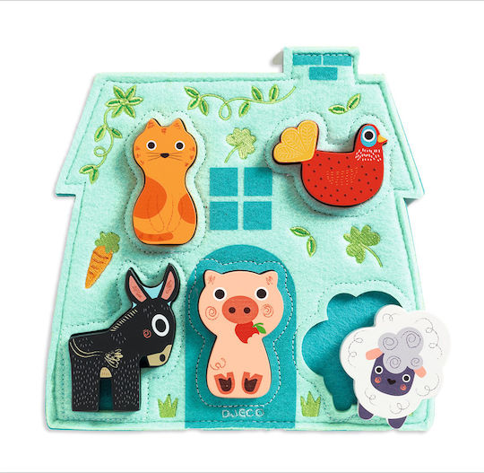 Lemnos Puzzle pentru Copii cu Îmbinări Animale de Fermă pentru 1+ Ani 5buc Djeco