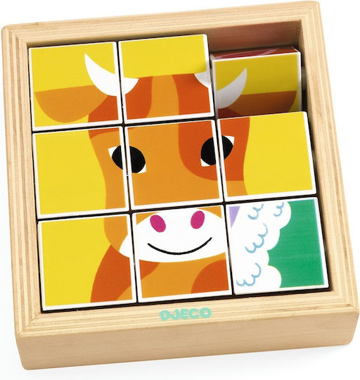 Holz Kinderpuzzle Kuh für 2+ Jahre alt+ Jahre 9pcs Djeco